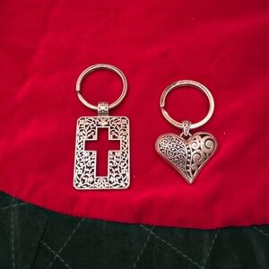 Two Brighton keychains – cross and heart